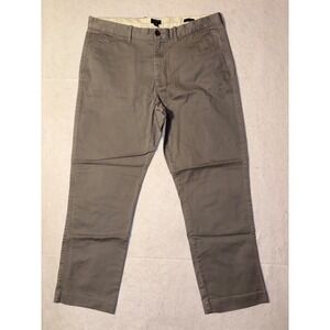 J Crew Flex Straight Fit Chino Pants Gray Mens W36 L30 Cotton Blend